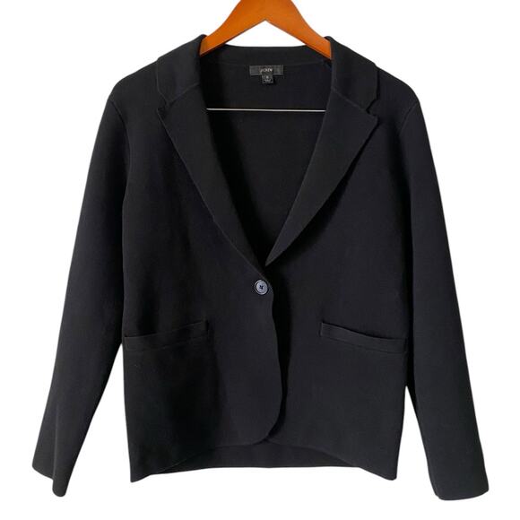 J.Crew Jackets & Blazers - J. Crew Camille Black Sweater Blazer Small Knit Cotton Wool Dark Academia Preppy